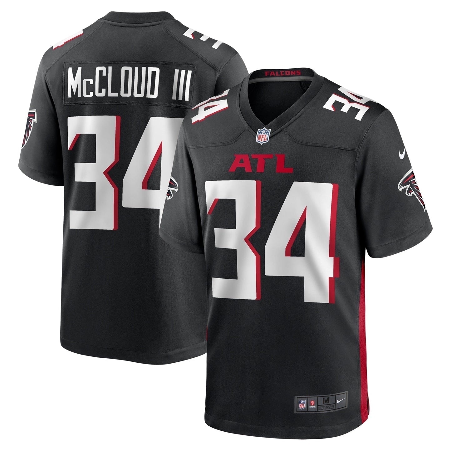 Ray-Ray McCloud III Atlanta Falcons Team Game Jersey - Black football jersey product view 1