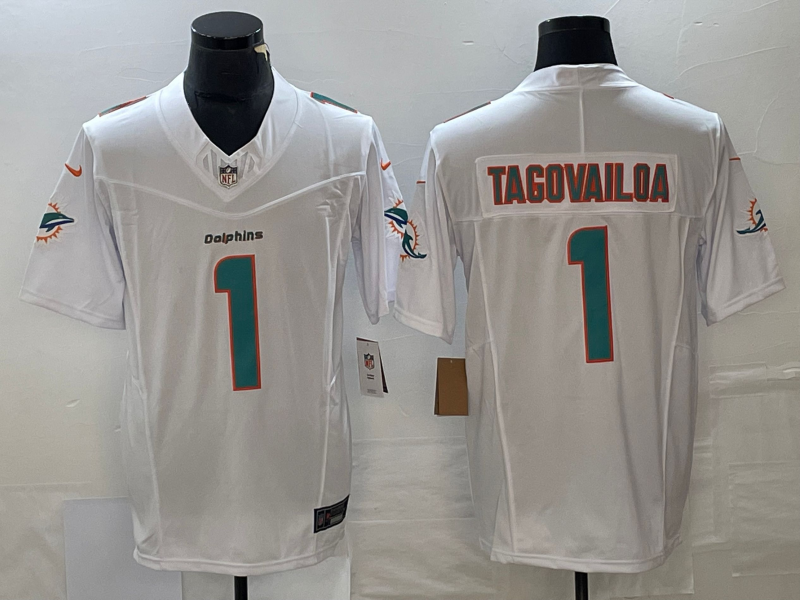 Men's Miami Dolphins Tua Tagovailoa #1 White Aqua Legend Jersey1 football jersey product view 1