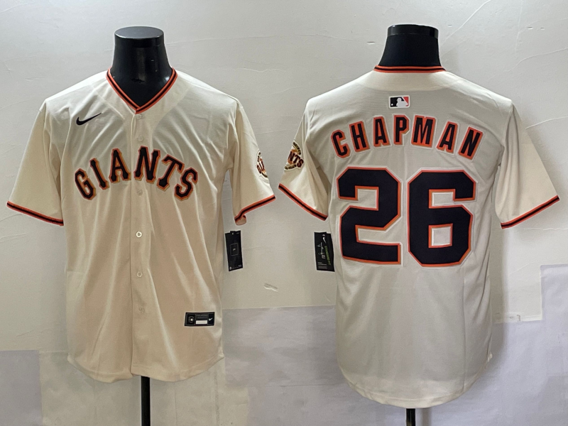 Men's San Francisco Giants Matt Chapman #26 Cream Home Limited Player Jersey baseball jersey product view 1