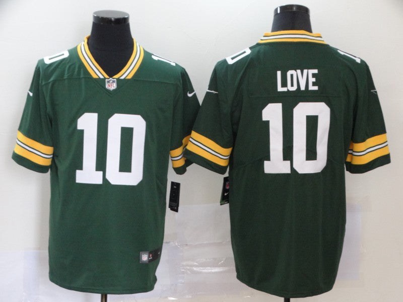 Men's Green Bay Packers Jordan Love Green Game Jersey basketball jersey product view 1