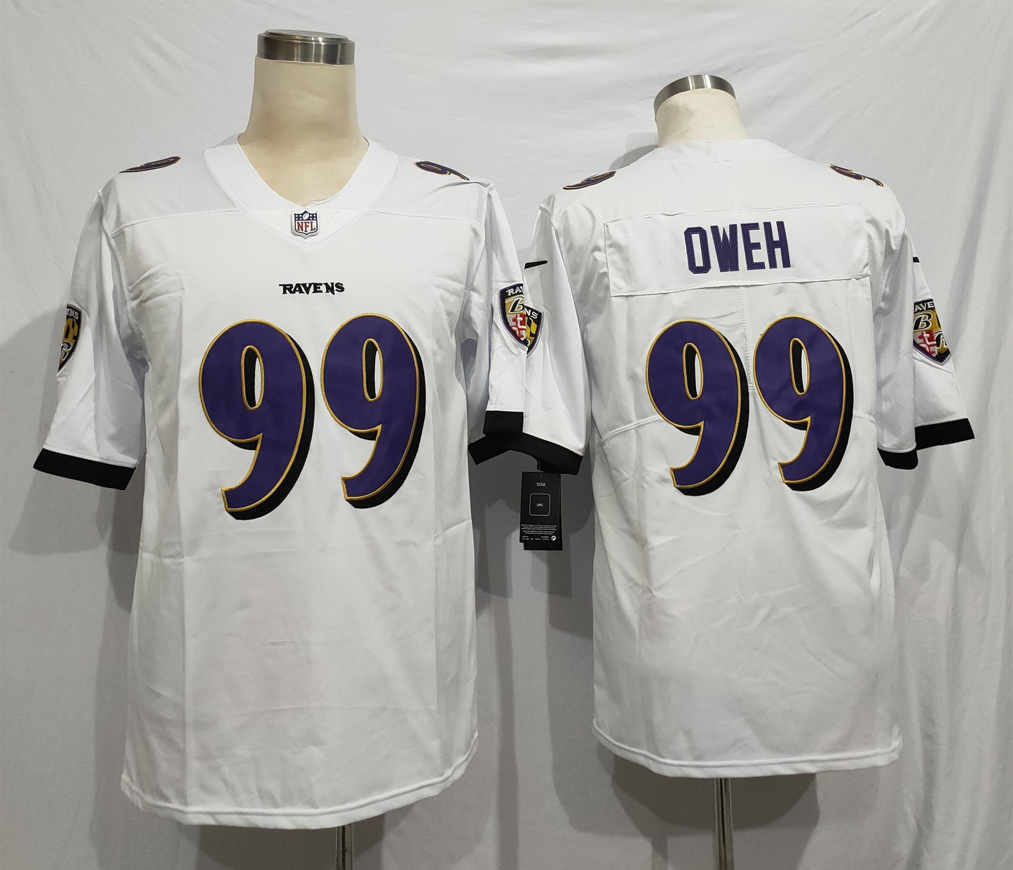 Men's Baltimore Ravens Odafe Oweh White Game Jersey football jersey product view 1