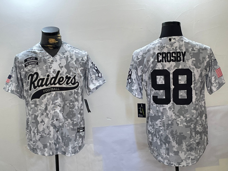 Men's Las Vegas Raiders Maxx Crosby #98 Arctic Camo 2024 Salute to Service Player Jersey1 football jersey product view 1
