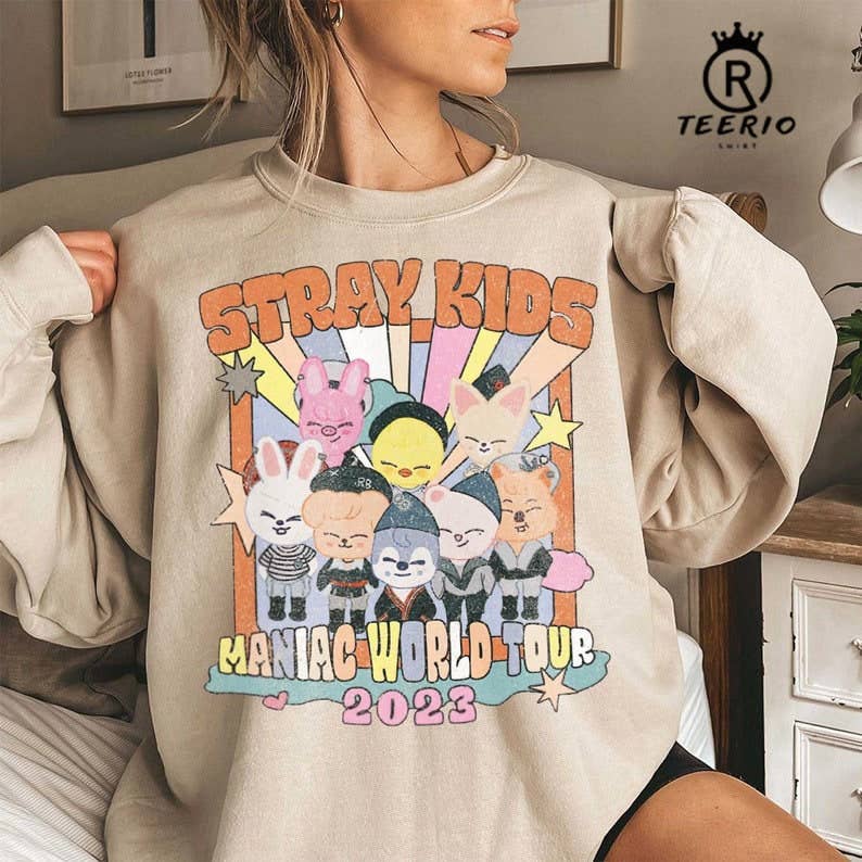 Stray Kids Zoo Sweatshirt 2023 Maniac World Tour Edition Unisex T-shirt, Sweatshirt, Hoodie, Long Sleeve Tee - T-Shirt, Sweatshirt, Hoodie