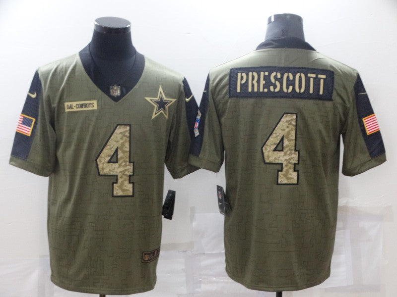 Men's Dallas Cowboys Dak Prescott #4 Brown Game Player Jersey1 football jersey product view 1