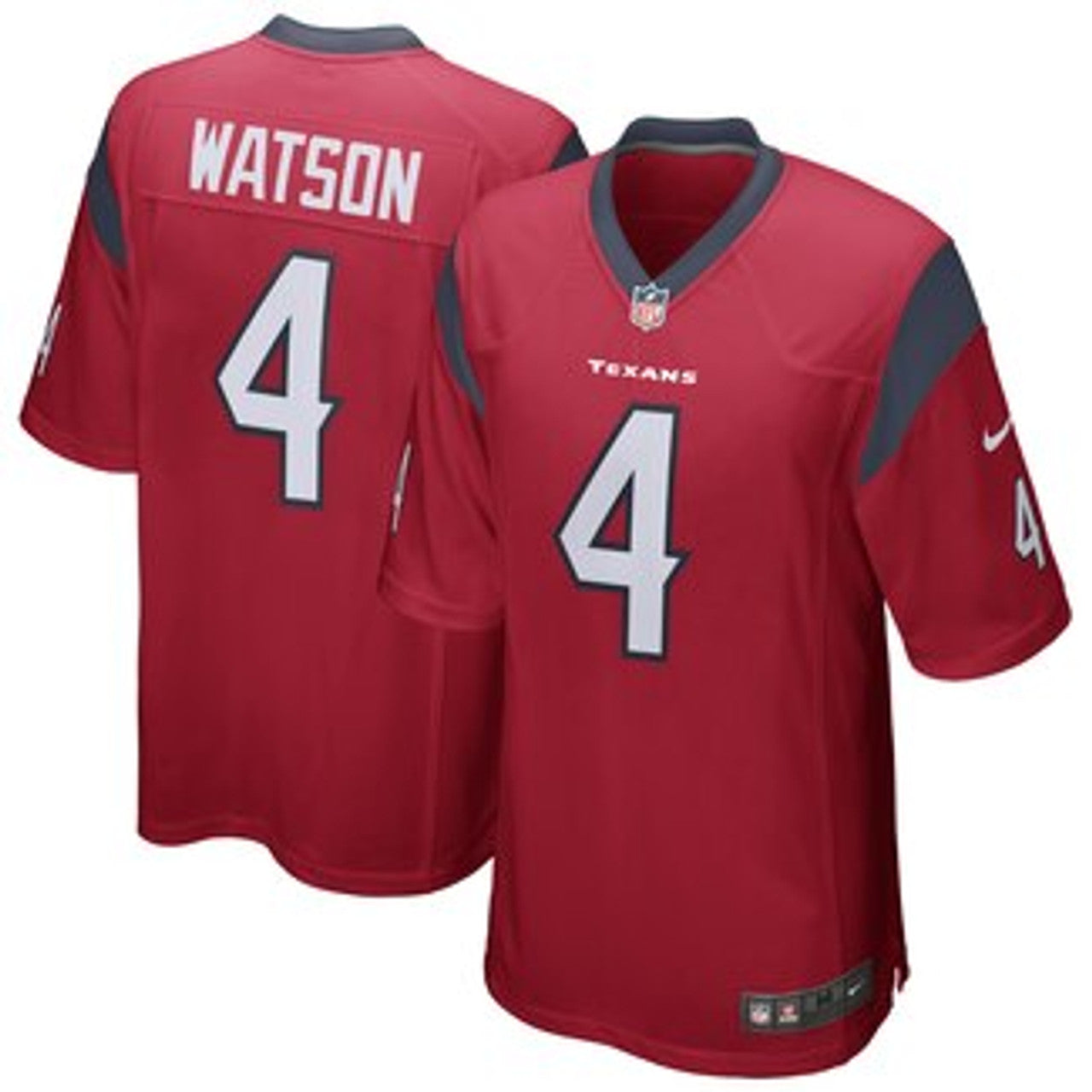 Men's Houston Texans Deshaun Watson Red Game Jersey football jersey product view 1