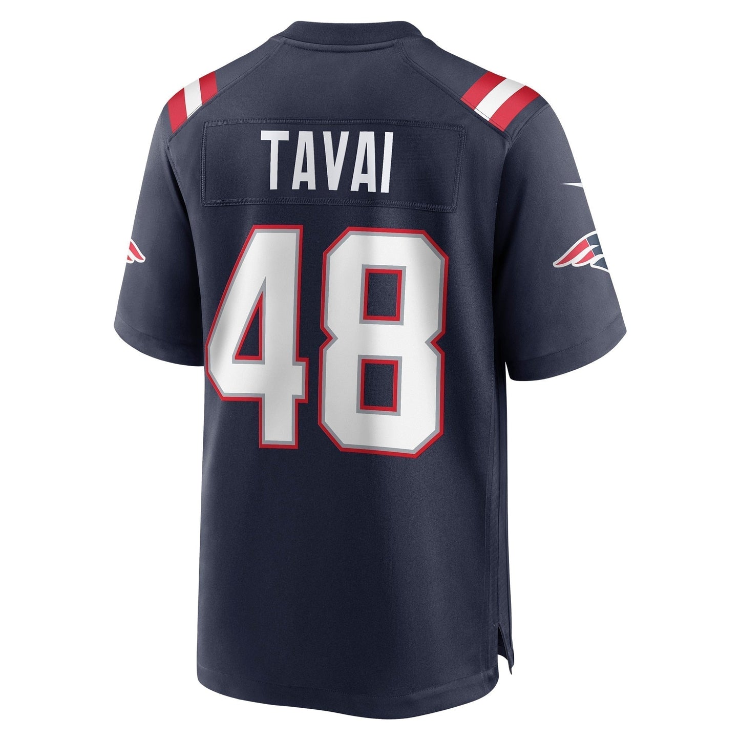Jahlani Tavai New England Patriots Game Jersey - Navy football jersey product view 3