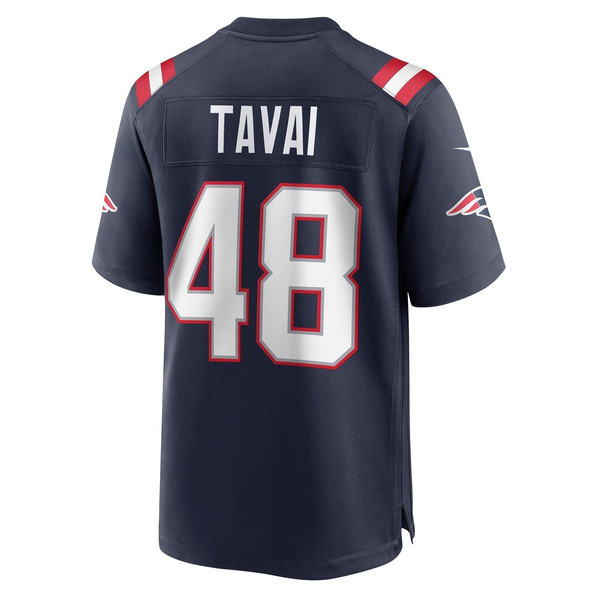 Jahlani Tavai New England Patriots Game Jersey - Navy football jersey product view 3