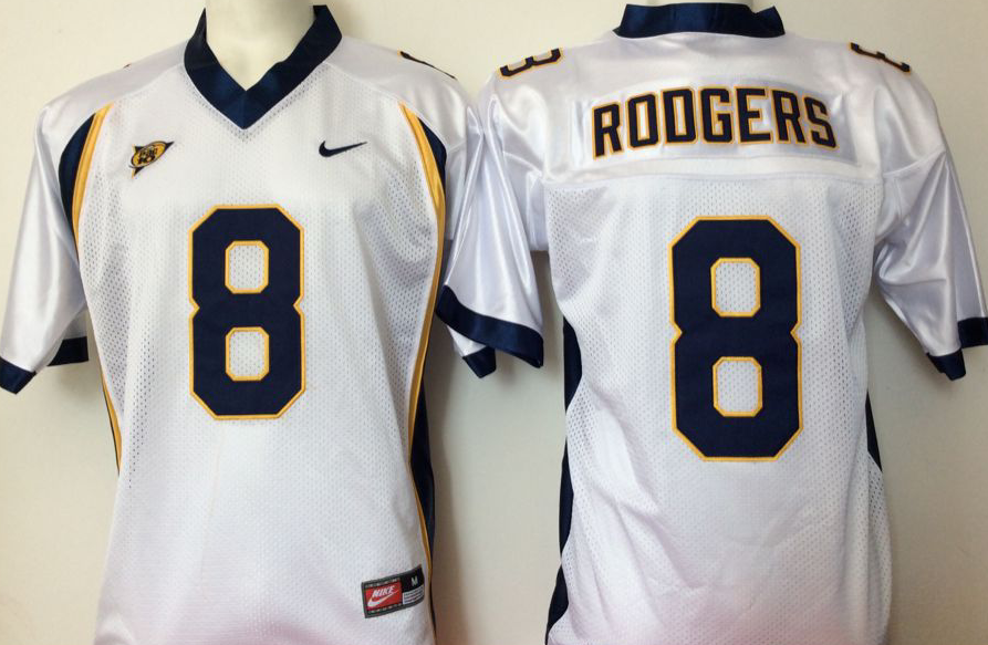 Men's California Golden Bears Aaron Rodgers#8 White Player Game Jersey football jersey product view 1