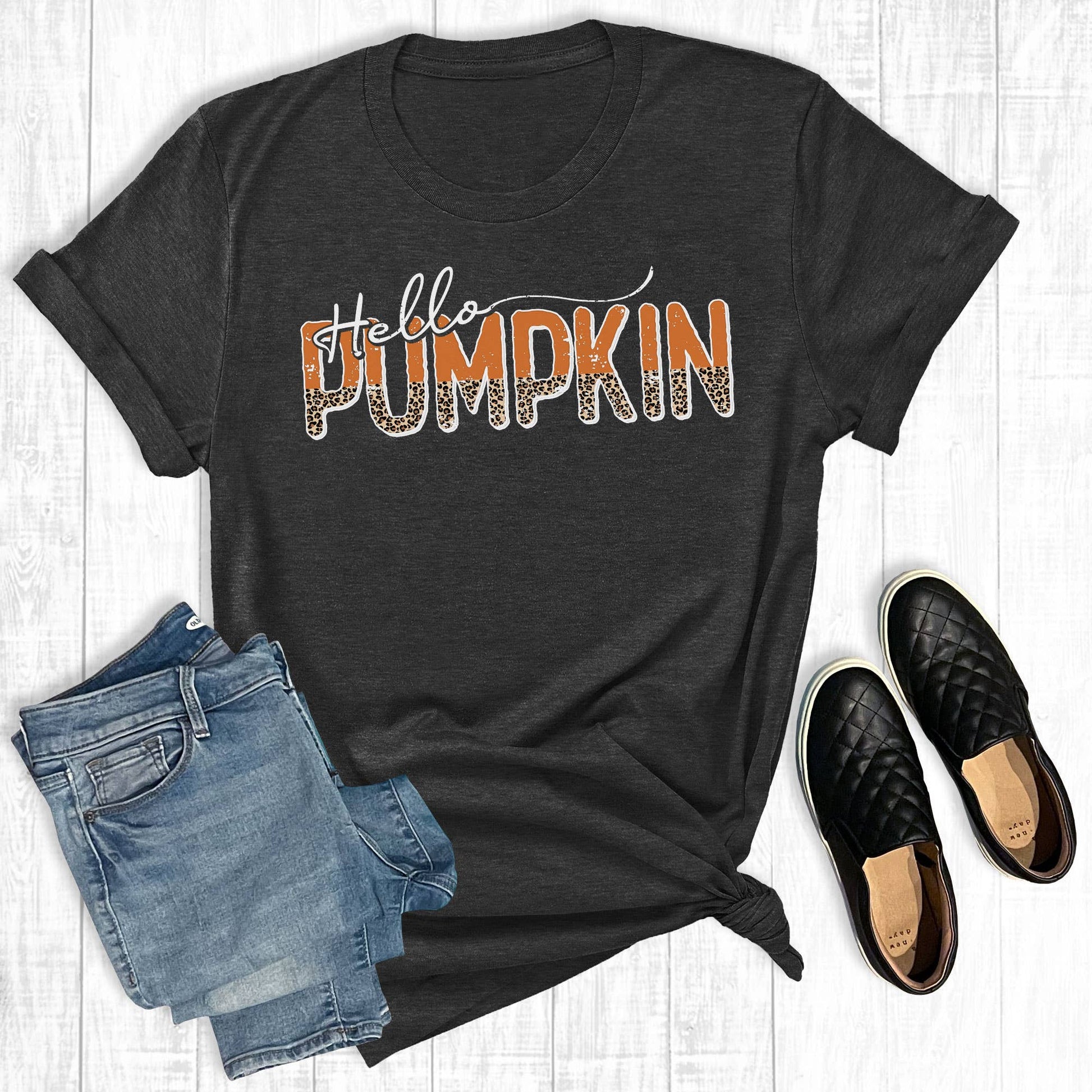 Leopard Hello Pumpkin Unisex T-shirt, Sweatshirt, Hoodie, Long Sleeve Tee - T-Shirt, Sweatshirt, Hoodie