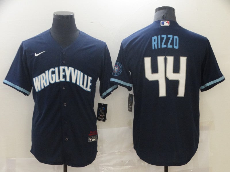 Men's Chicago Cubs Anthony Rizzo Navy Replica Baseball Jersey baseball jersey product view 1