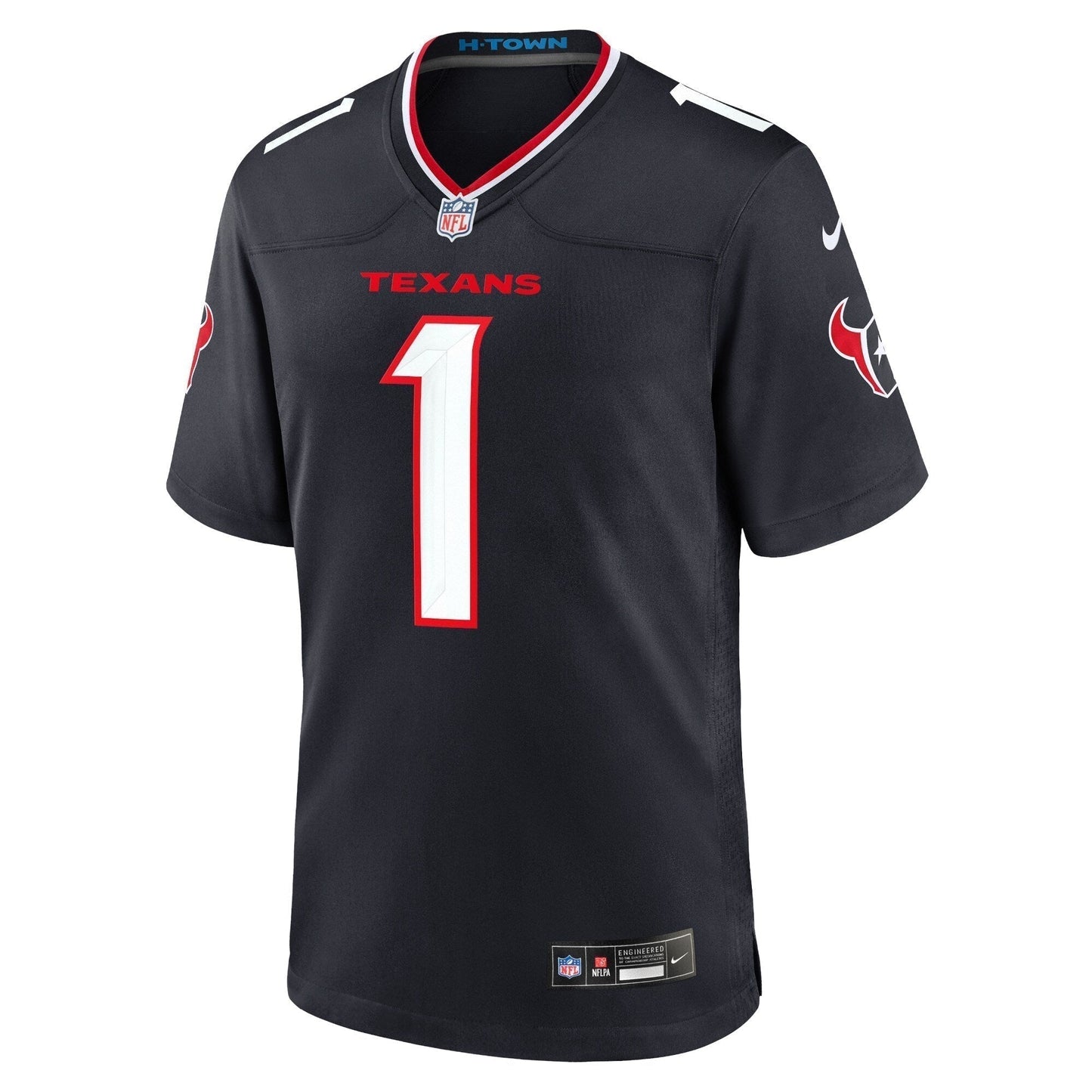 Stefon Diggs Houston Texans Game Jersey - Navy football jersey product view 2