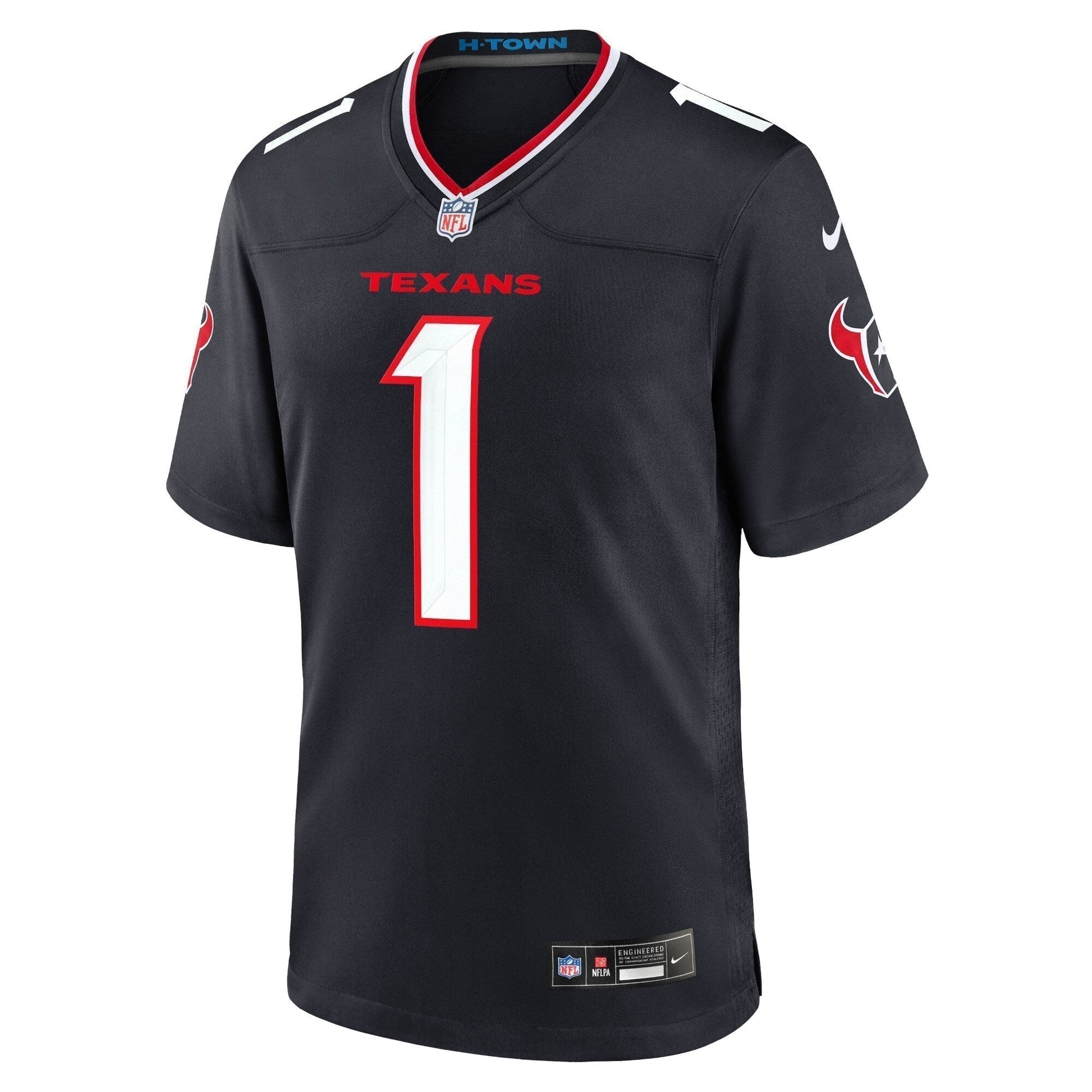 Stefon Diggs Houston Texans Game Jersey - Navy football jersey product view 2