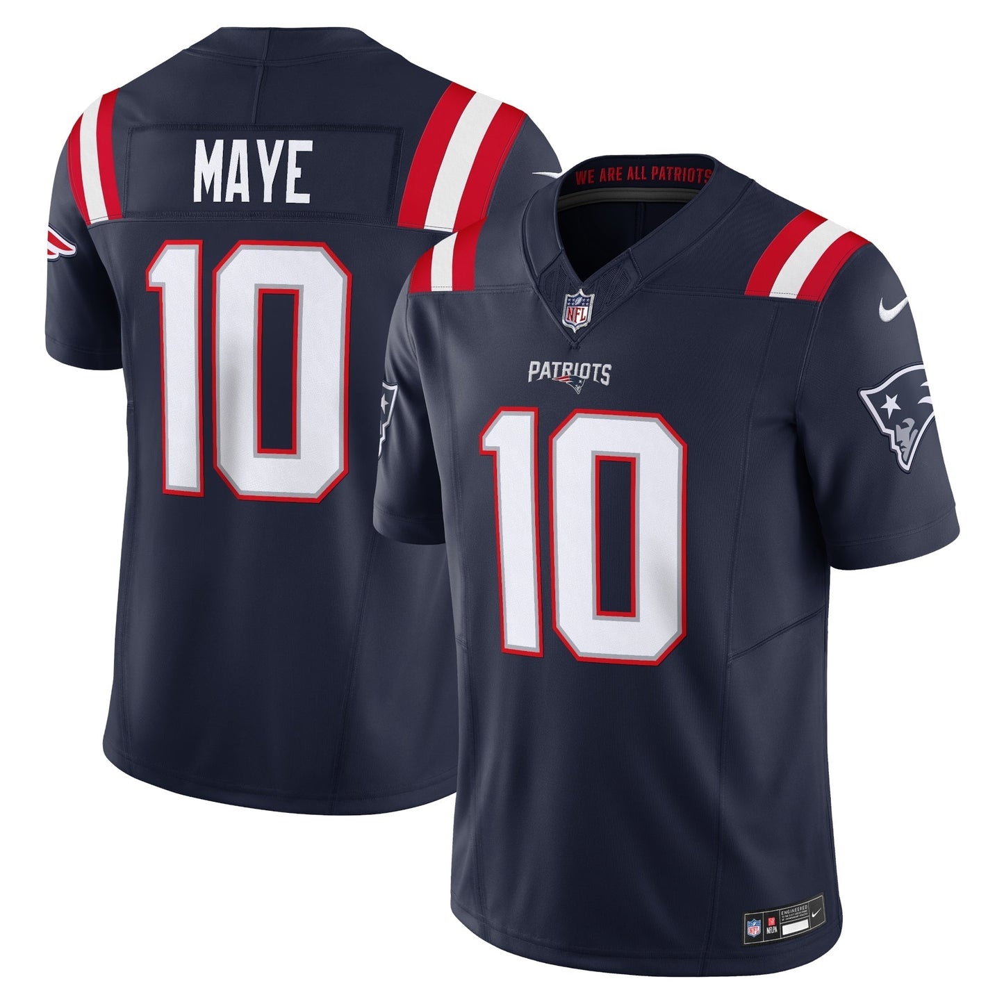 New England Patriots Drake Maye Navy Vapor F.U.S.E. Limited Jersey football jersey product view 1