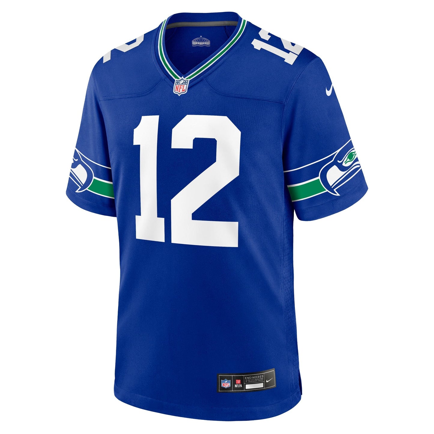 Seattle Seahawks 12s Royal Throwback Player Game Jersey football jersey product view 1