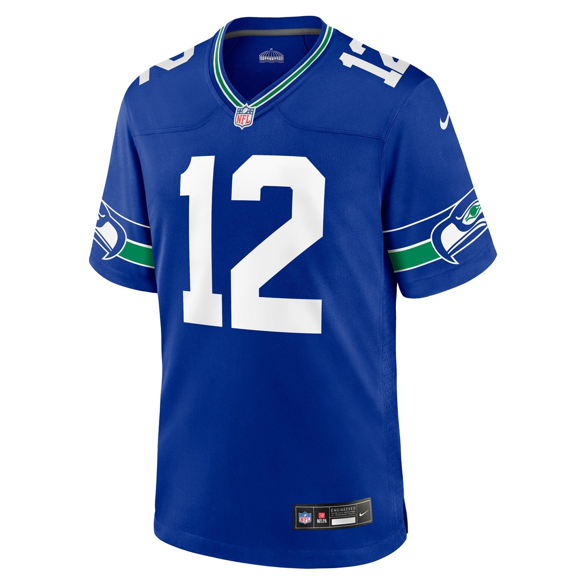 Seattle Seahawks 12s Royal Throwback Player Game Jersey football jersey product view 1