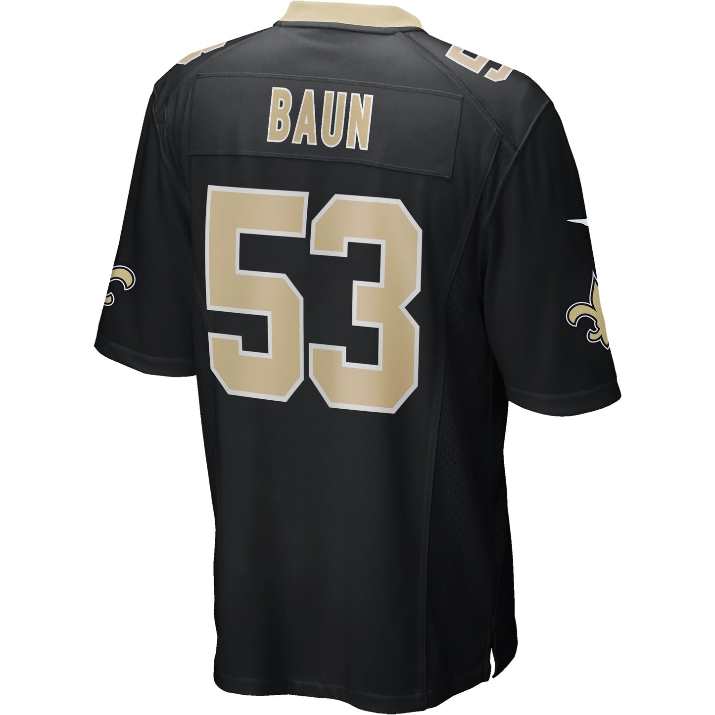 Zack Baun New Orleans Saints Game Jersey - Black football jersey product view 3