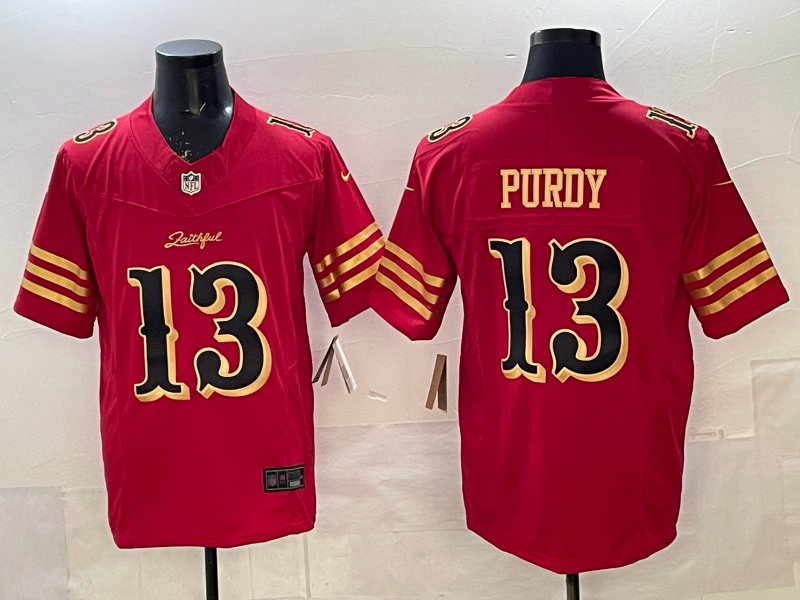 Men's San Francisco 49ers Brock Purdy #13 Red 2025 Rivalries Collection Game Jersey football jersey product view 1