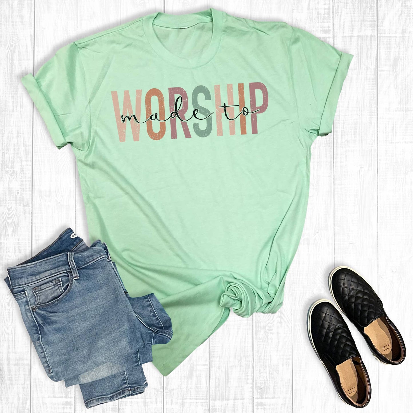 Made To Worship Graphic Tee Unisex T-shirt, Sweatshirt, Hoodie, Long Sleeve Tee - T-Shirt, Sweatshirt, Hoodie