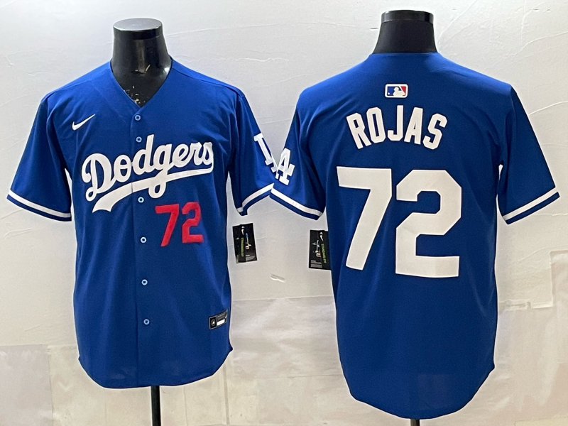 Men's Los Angeles Dodgers Manny Rojas #72 Royal Alternate 2 Replica Player Jersey baseball jersey product view 1