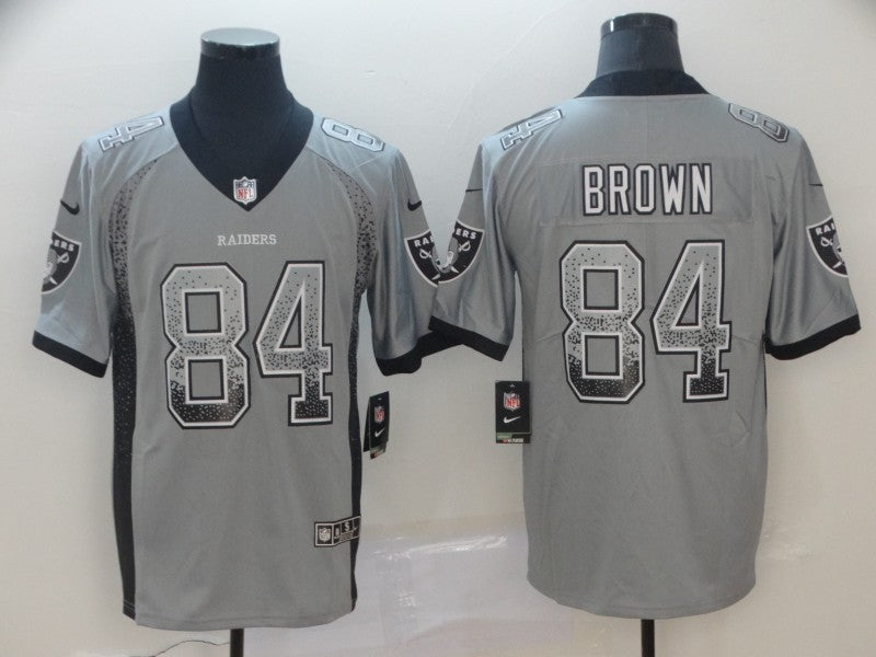 Men's Las Vegas Raiders Antonio Brown #84 Gray Game Jersey1 football jersey product view 1