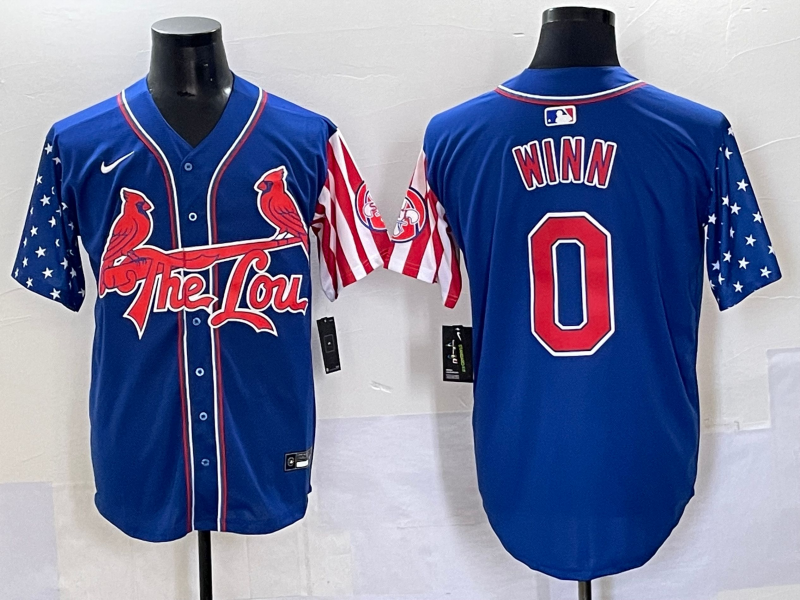 Men's St. Louis Cardinals Masyn Winn Royal Replica Game Jersey baseball jersey product view 1