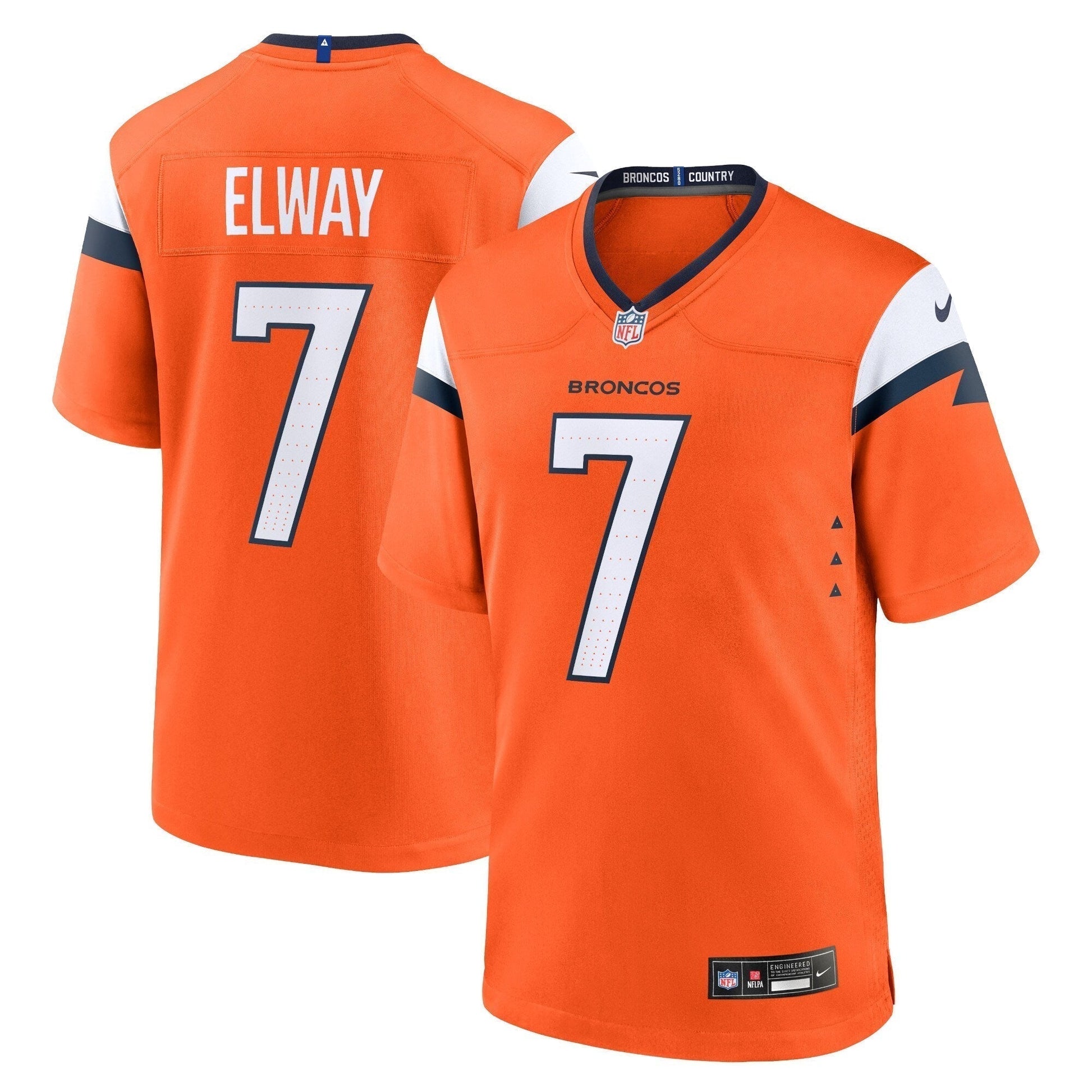John Elway Denver Broncos Mile High Collection Retired Game Jersey - Orange football jersey product view 1