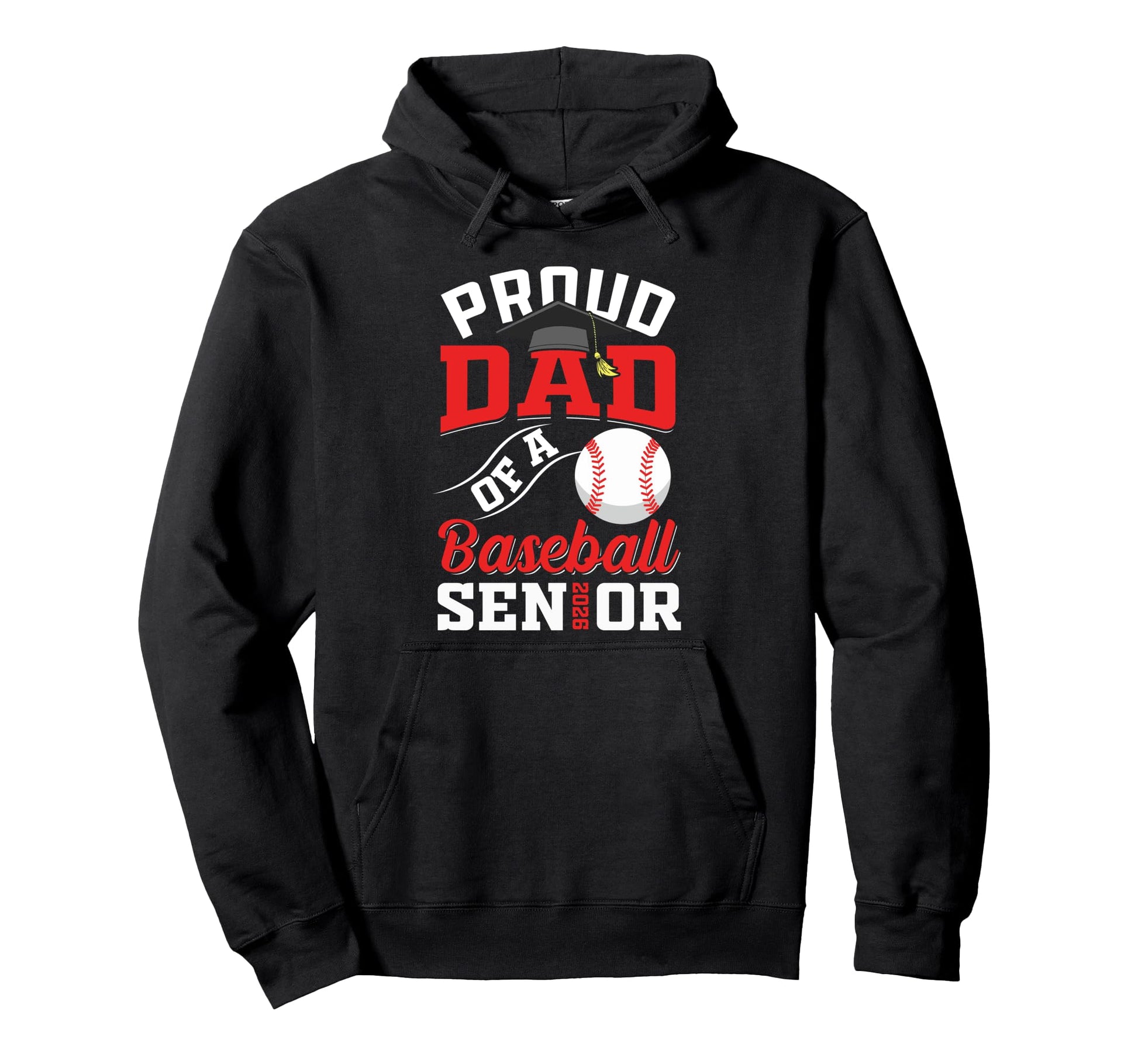 Proud Dad Baseball Senior Class 2026 Hoodie - Aesthetic Graphic Men Women - T-Shirt, Sweatshirt, Hoodie