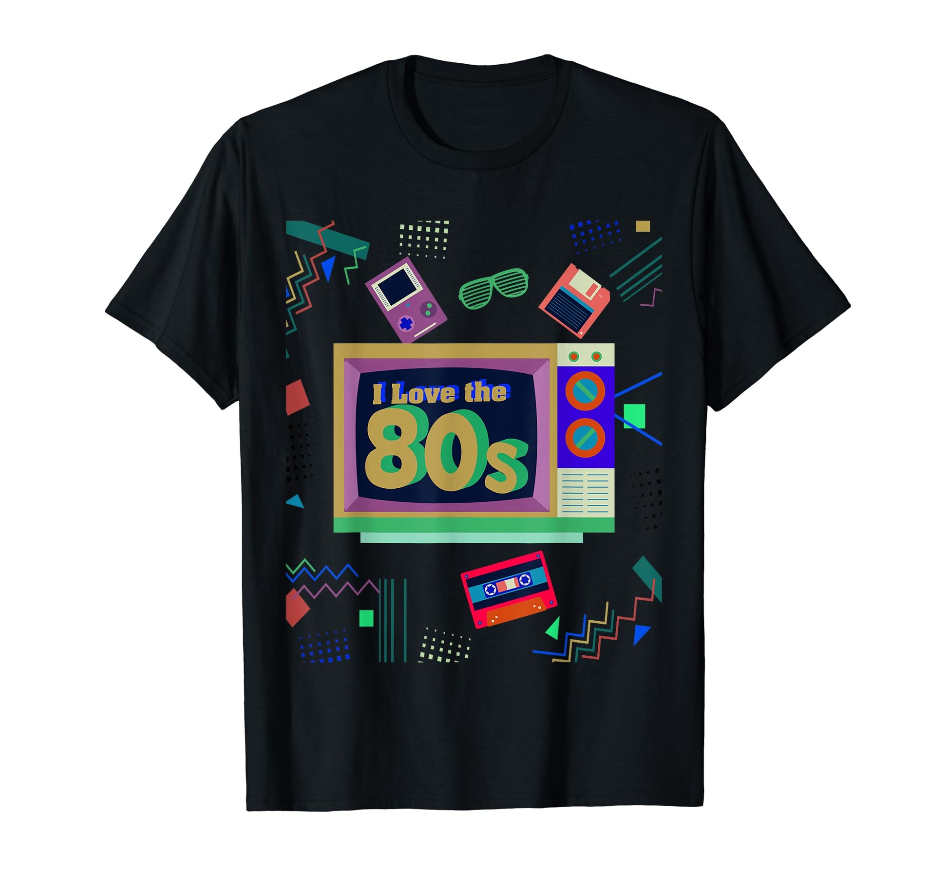 I Love 80S 1980S Fancy Pop Art Gift T-Shirt - Fun Novelty Design Men Women - T-Shirt, Sweatshirt, Hoodie