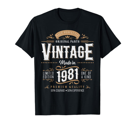 1981 Label 45Th Birthday Gift 45 T-Shirt - Fun Novelty Design for Adults - T-Shirt, Sweatshirt, Hoodie