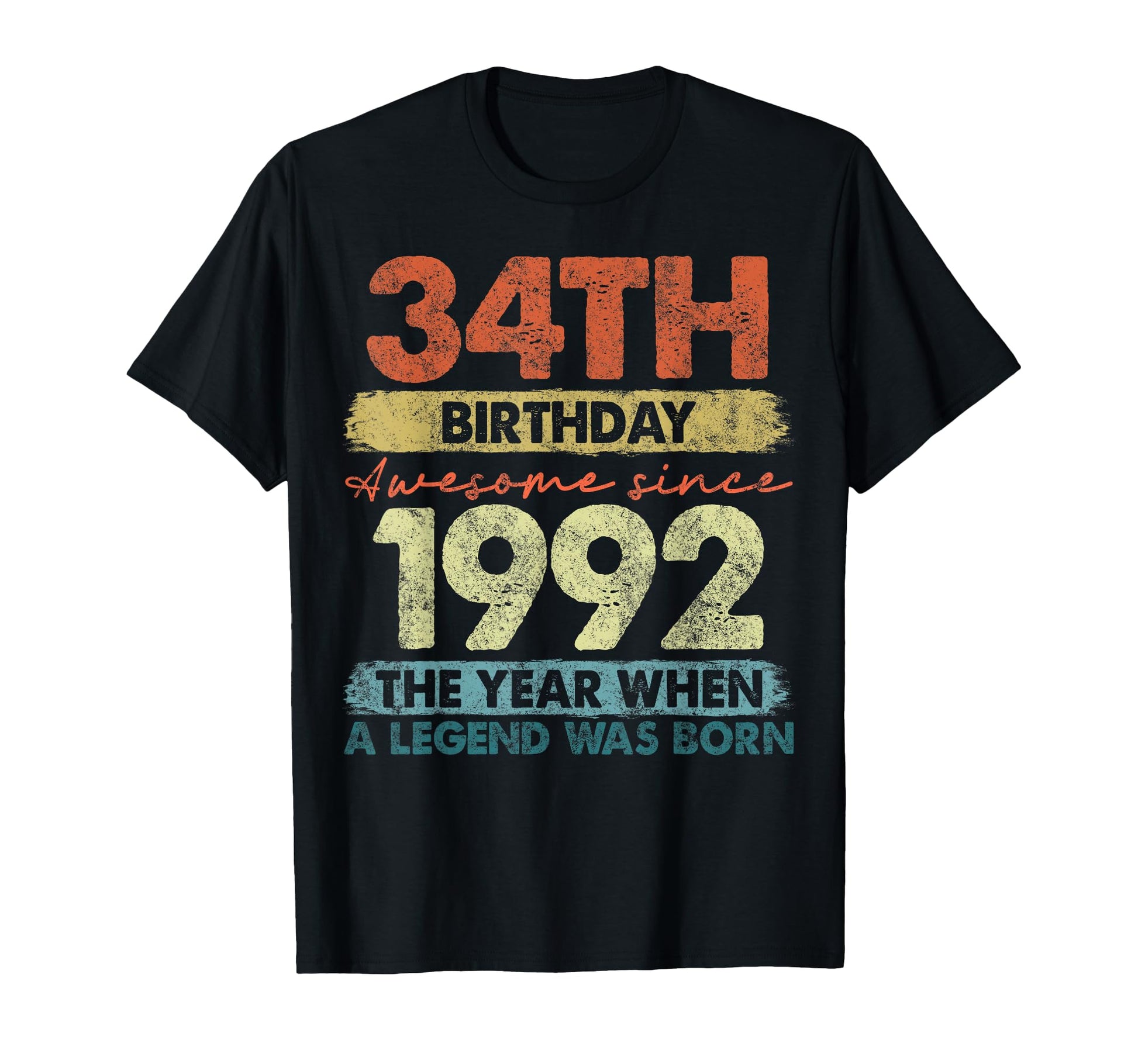 34 Year Old Gifts 1992 34Th Birthday T-Shirt - Unique Graphic Unisex - T-Shirt, Sweatshirt, Hoodie