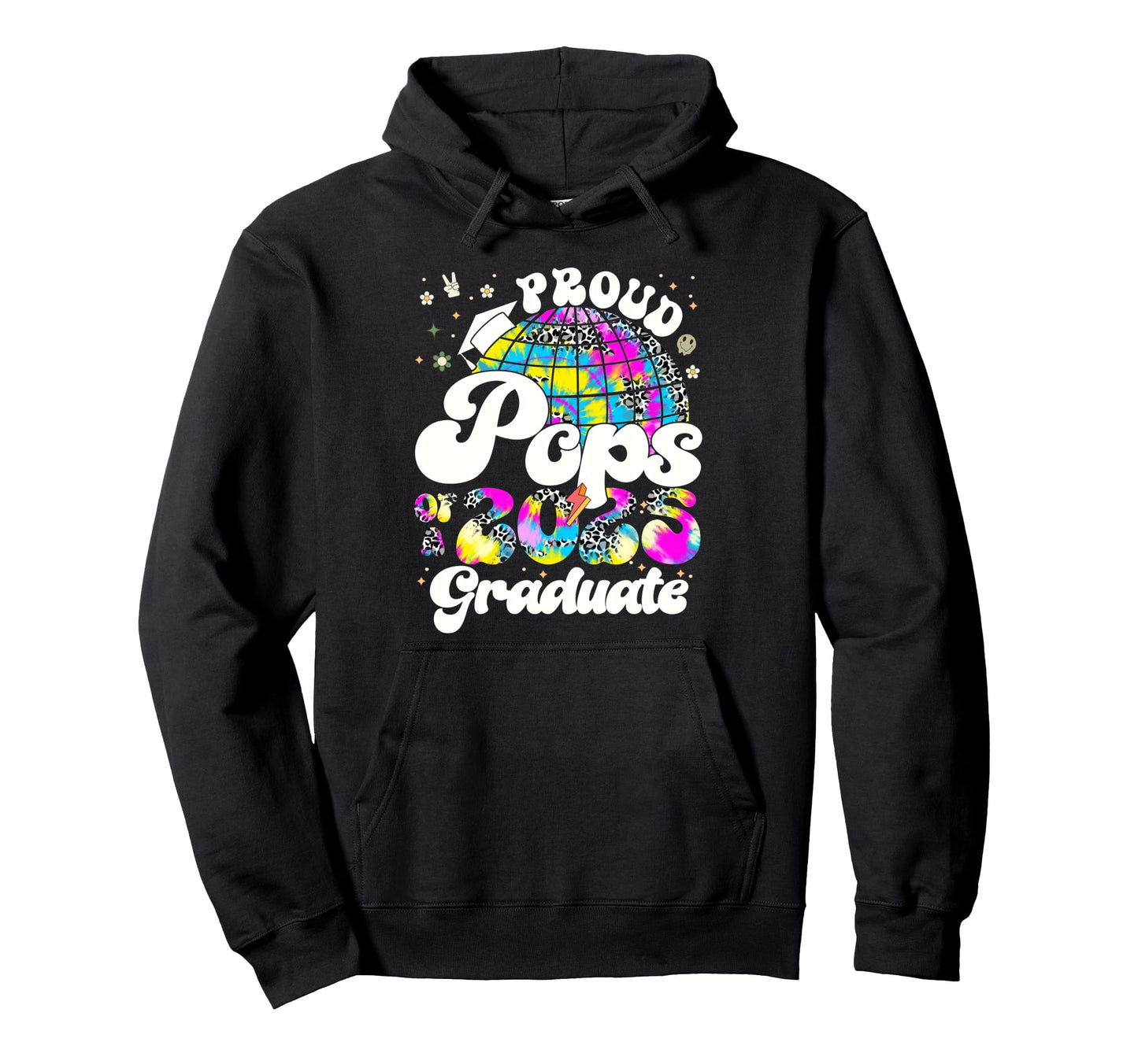 Groovy Tie Dye Pops 2025 Graduate Hoodie - Trendy Graphic for Adults - T-Shirt, Sweatshirt, Hoodie