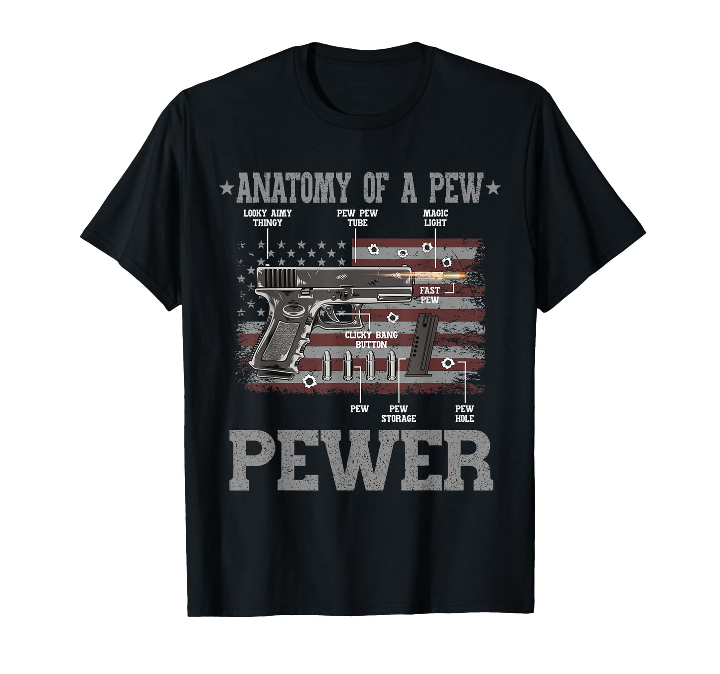 Anatomy Pew Pewer Gun Weapon Ammo Gift T-Shirt - Graphic Print Men Women - T-Shirt, Sweatshirt, Hoodie