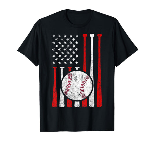 American Flag Baseball Flag Dad Mom T-Shirt - Fun Novelty Design Men Women - T-Shirt, Sweatshirt, Hoodie