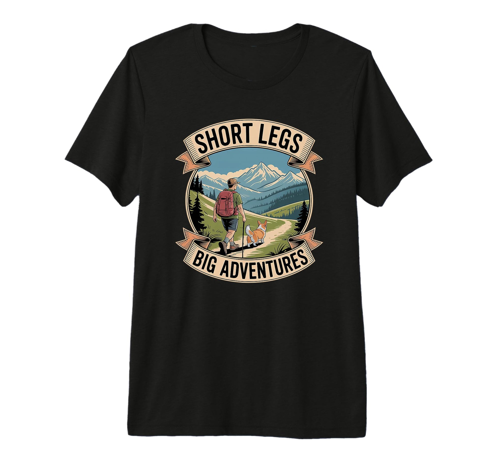 Short Legs Big Adventures Corgi Dog T-Shirt - Aesthetic Graphic for Adults - T-Shirt, Sweatshirt, Hoodie