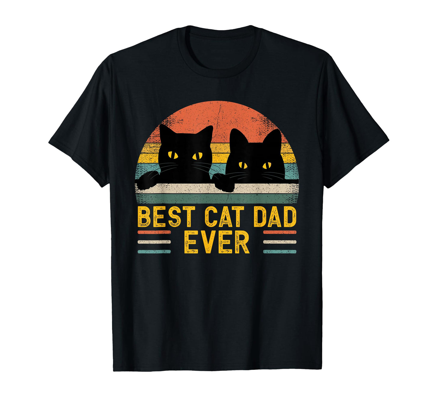 Best Cat Dad Ever Black Cats Lover T-Shirt - Minimalist Print Unisex - T-Shirt, Sweatshirt, Hoodie