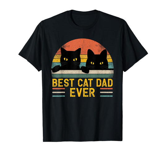 Best Cat Dad Ever Black Cats Lover T-Shirt - Minimalist Print Unisex - T-Shirt, Sweatshirt, Hoodie