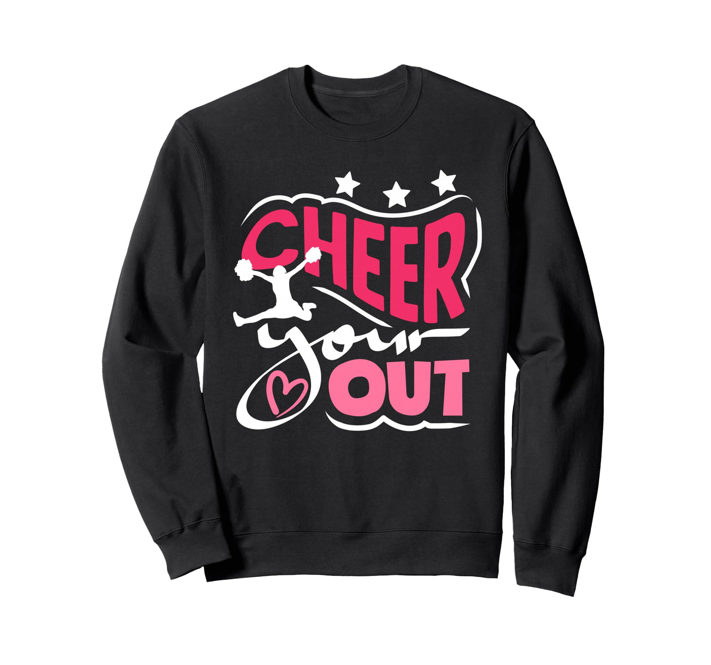 Cheer Your Heart Out Cheerleader Sweatshirt - Minimalist Print for Adults - T-Shirt, Sweatshirt, Hoodie
