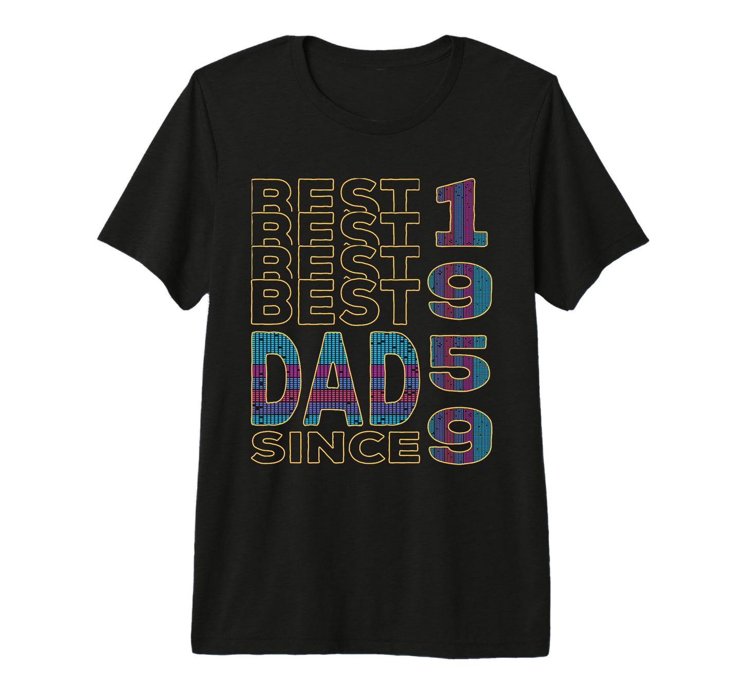 Best Dad World Dad Since 1959 Fathers T-Shirt - Graphic Print Men Women - T-Shirt, Sweatshirt, Hoodie