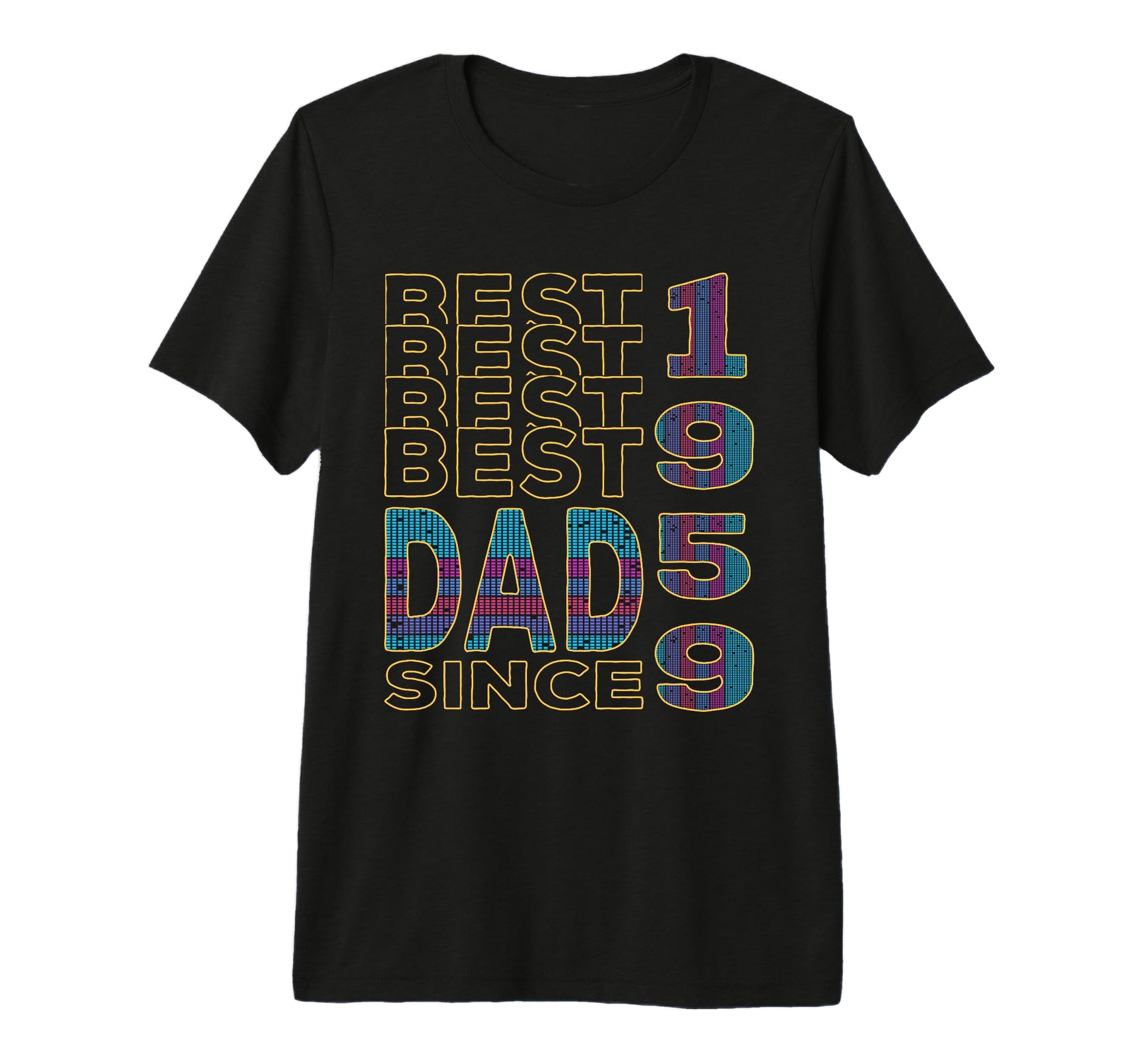 Best Dad World Dad Since 1959 Fathers T-Shirt - Graphic Print Men Women - T-Shirt, Sweatshirt, Hoodie