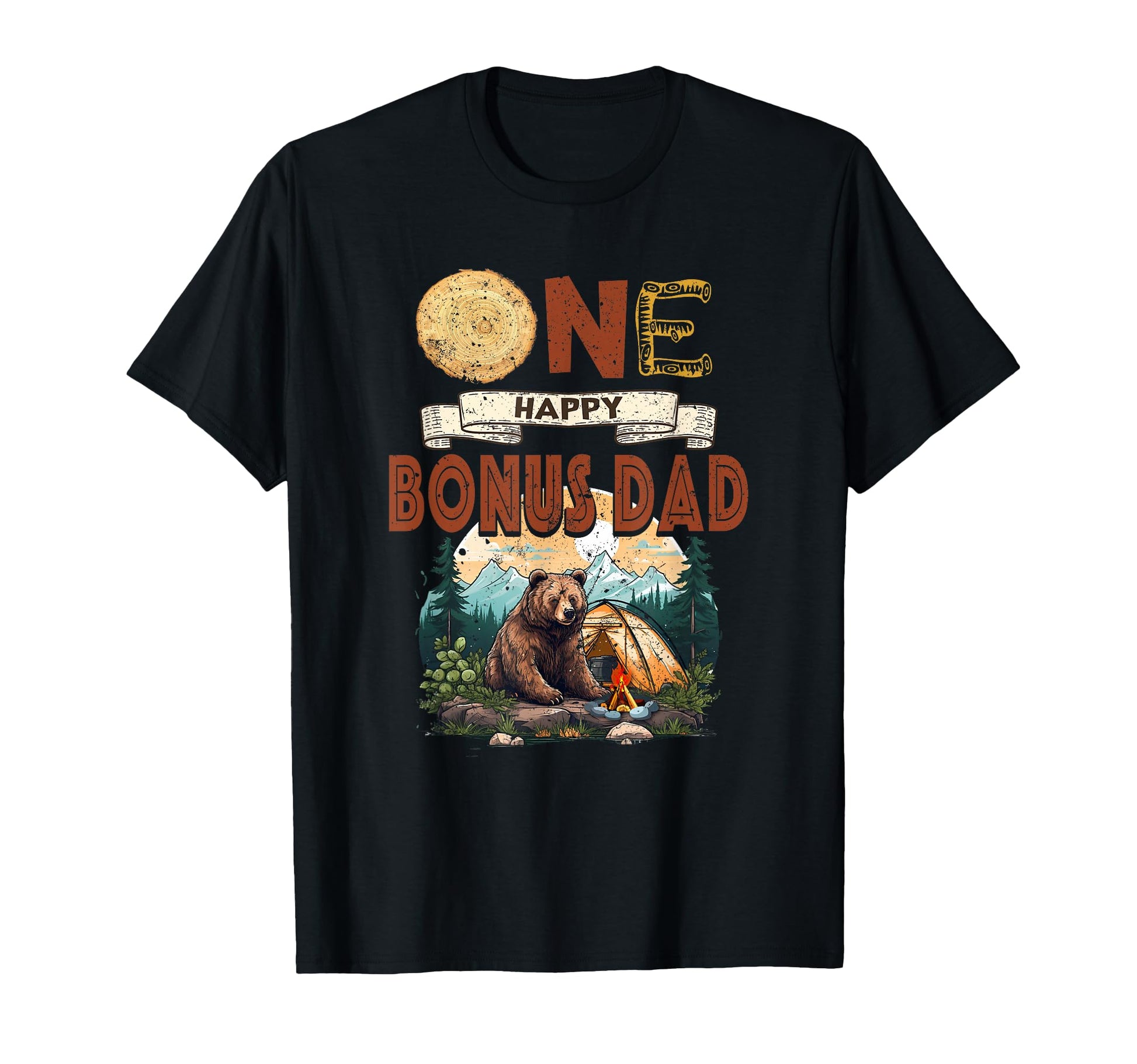One Happy Bonus Dad Camper 1St Birthday T-Shirt - Aesthetic Graphic Unisex - T-Shirt, Sweatshirt, Hoodie