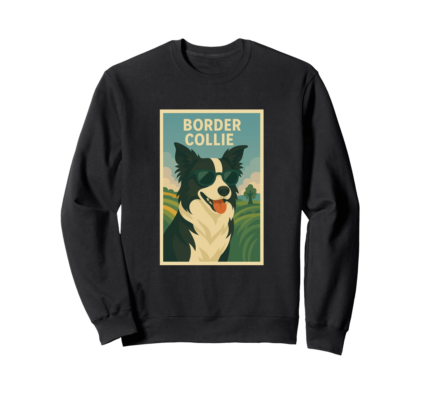 Border Collie Art Minimalist Pop Art Sweatshirt - Streetwear Style Unisex - T-Shirt, Sweatshirt, Hoodie