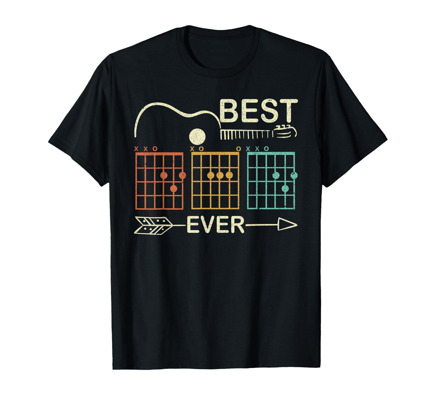 Best Dad Ever D D Chord Guitar Guitarist T-Shirt - Graphic Print Unisex - T-Shirt, Sweatshirt, Hoodie