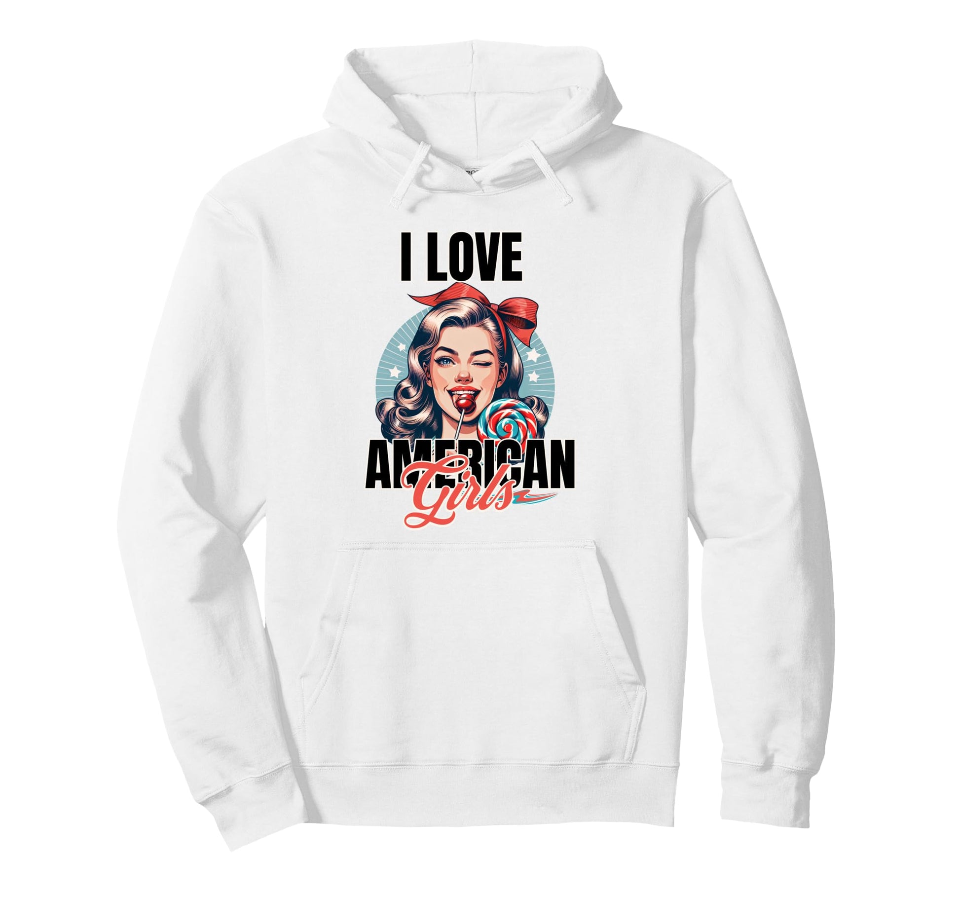 I Love American 50S Lollipop Usa Hoodie - Unique Graphic Men Women - T-Shirt, Sweatshirt, Hoodie