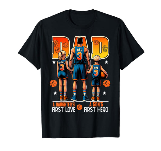 Basketball Dad Father Son Daughter T-Shirt - Minimalist Print for Adults - T-Shirt, Sweatshirt, Hoodie