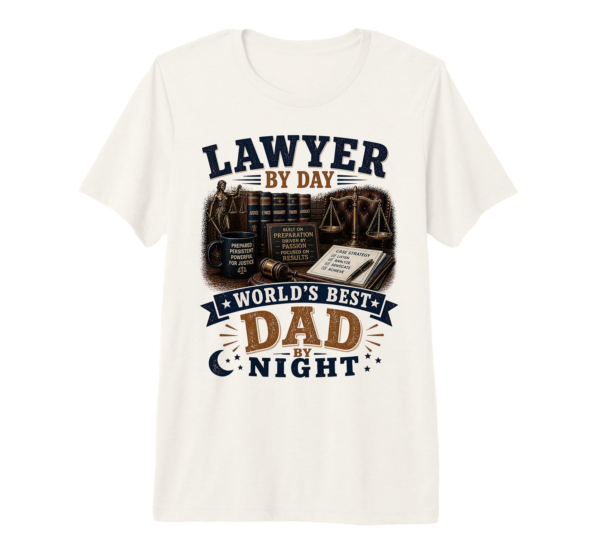 Mens Lawyer Day Worlds Best Dad Night T-Shirt - Custom Art Print Men Women - T-Shirt, Sweatshirt, Hoodie
