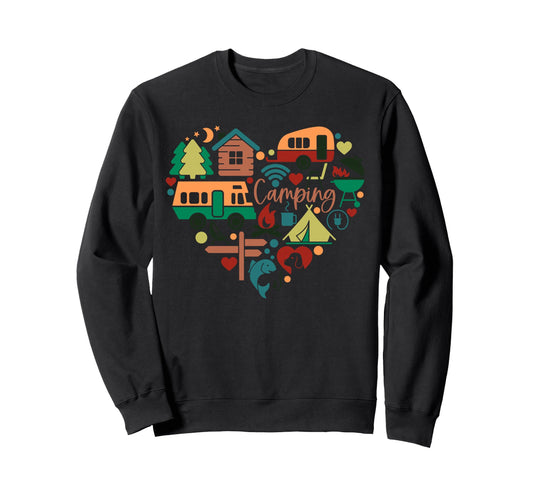 Camper Family Vacation Campfire Sweatshirt - Custom Art Print Unisex - T-Shirt, Sweatshirt, Hoodie