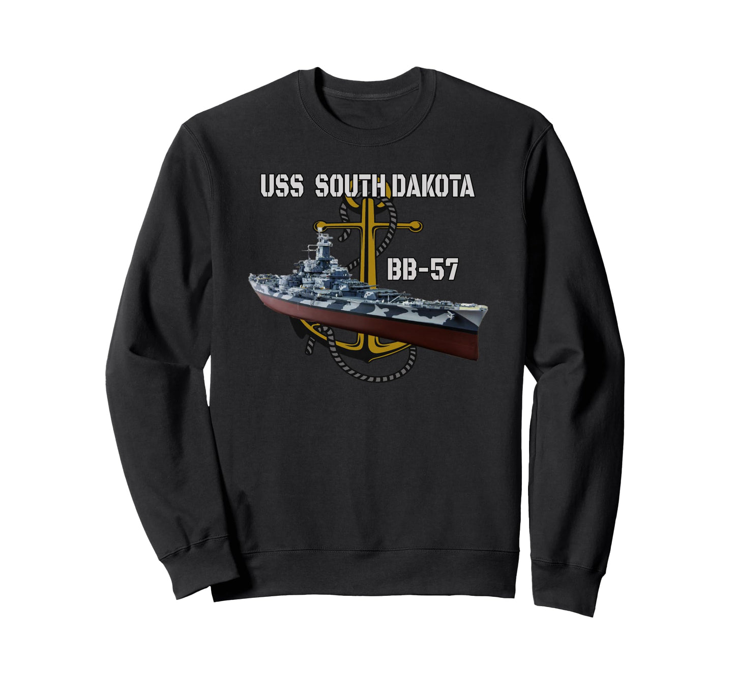 Uss South Dakota Bb 57 Battleship Ww2 Sweatshirt - Trendy Graphic Unisex - T-Shirt, Sweatshirt, Hoodie