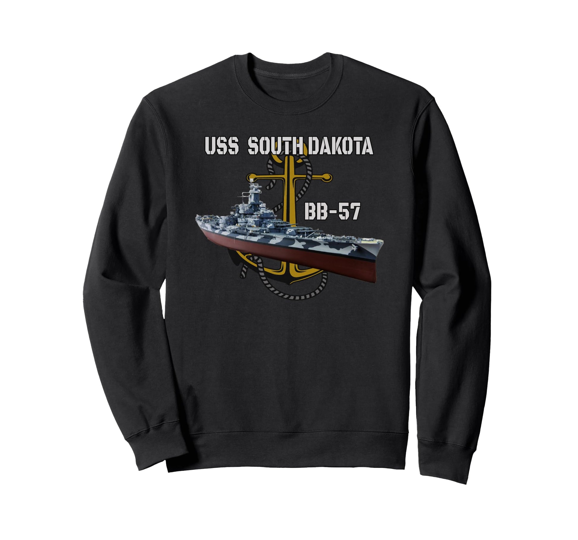 Uss South Dakota Bb 57 Battleship Ww2 Sweatshirt - Trendy Graphic Unisex - T-Shirt, Sweatshirt, Hoodie