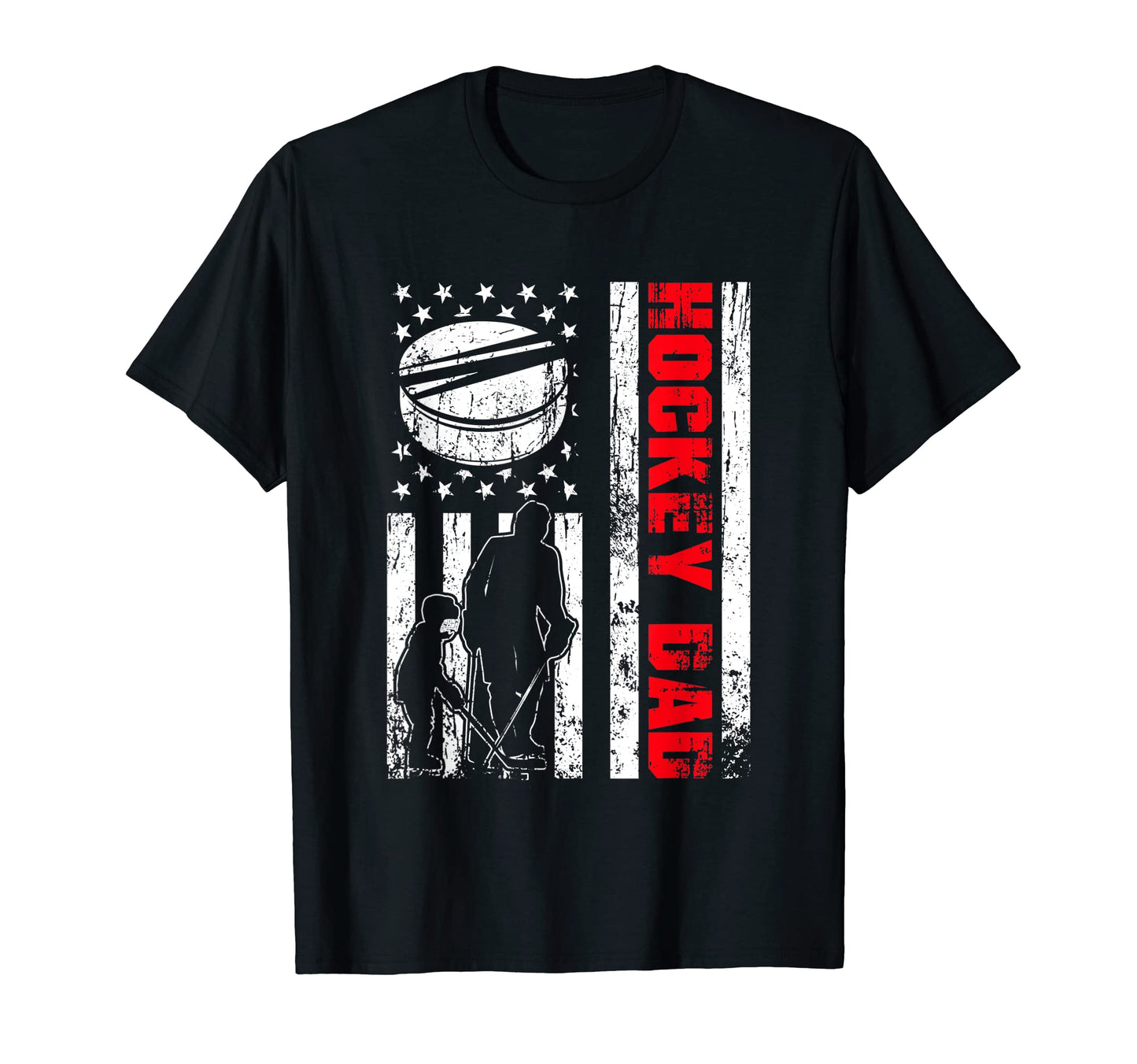 Patriotic Usa American Flag Hockey Dad 4Th T-Shirt - Trendy Graphic Unisex - T-Shirt, Sweatshirt, Hoodie
