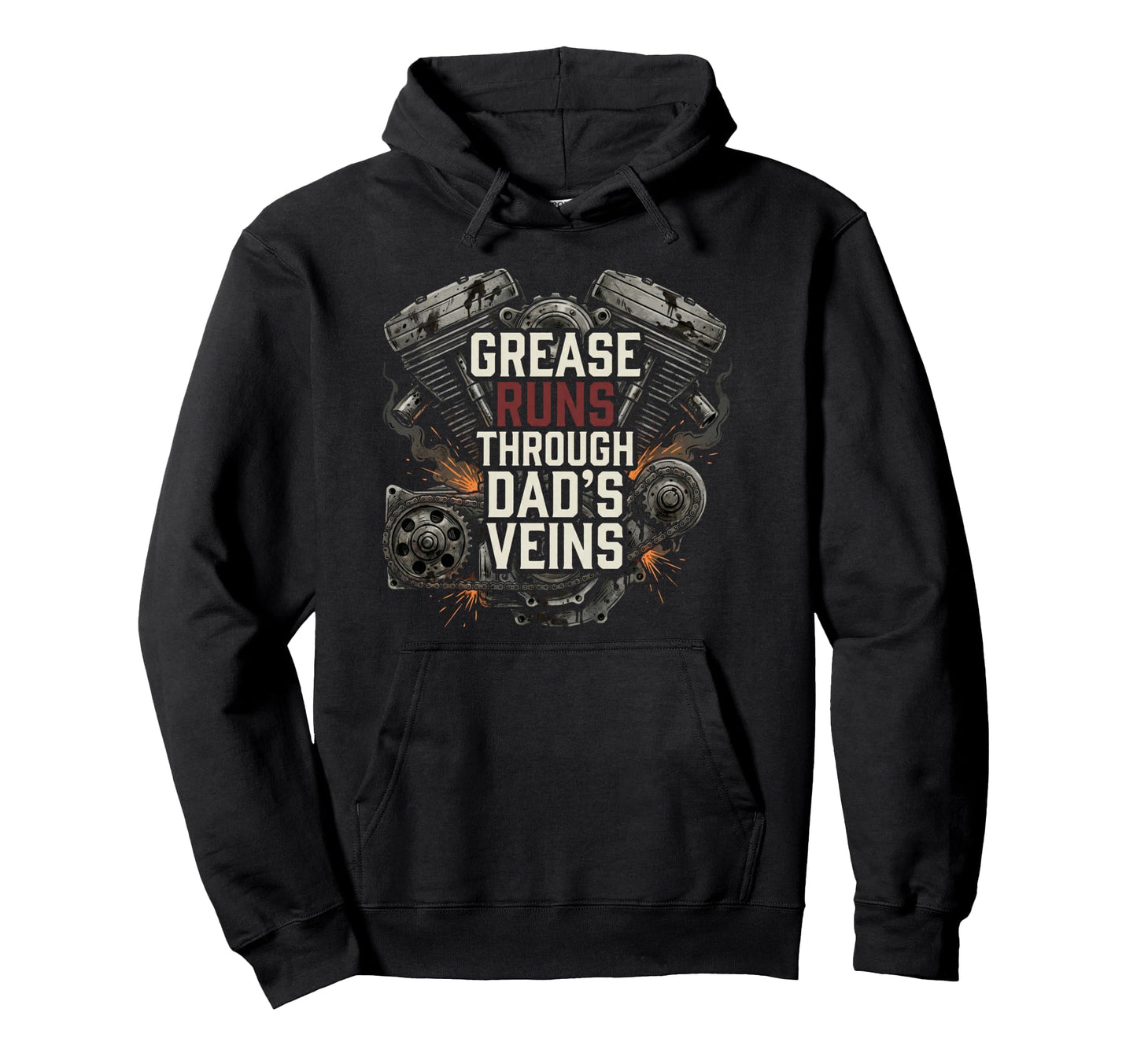 Garage Motorcycle Papa Rider Biker Dad Hoodie - Custom Art Print Unisex - T-Shirt, Sweatshirt, Hoodie